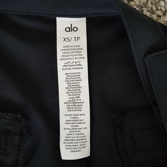 ALO Yoga Mid Rise Showdown Trouser Pant Black XS Straight Wide Leg Hip Cut Outs - Picture 15 of 17